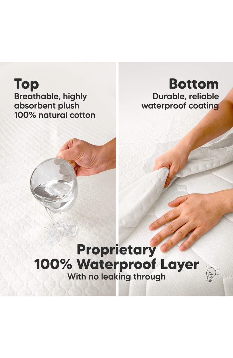 KeaBabies 2-Pack Mavy Protect+ Waterproof Mini Crib Mattress Protector, Alternate, color, Soft White