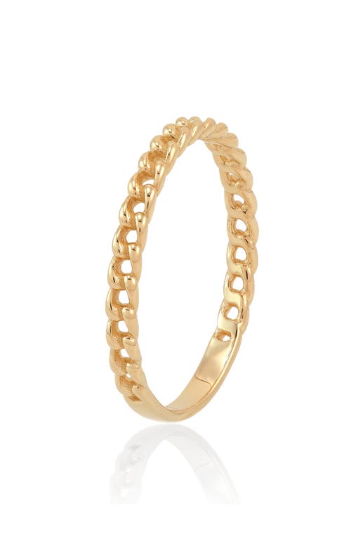 Frankie & Zoe Curb Link Band Ring In Gold