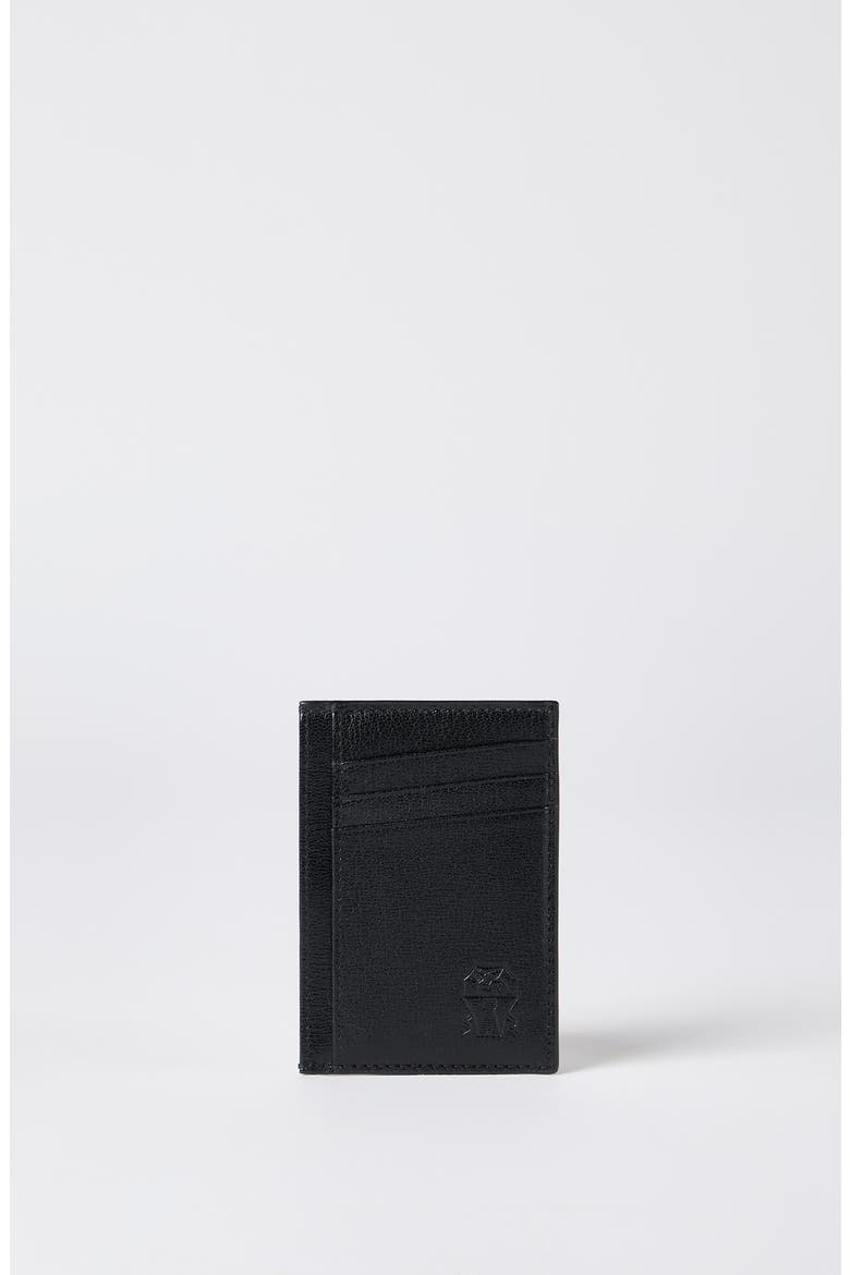 Grained leather card holder, Alternate, color, Black