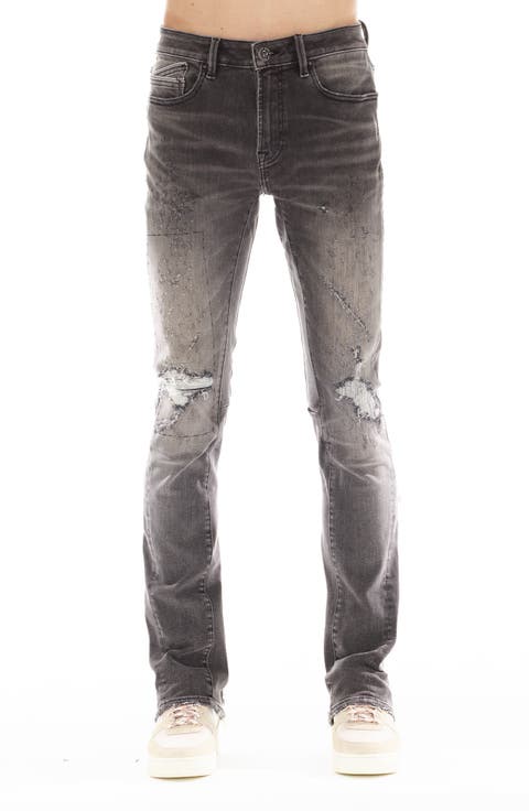 Lenny Ripped Bootcut Jeans (Coal)