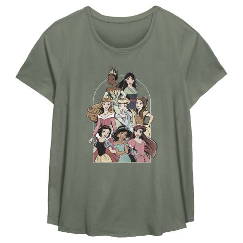 Disney Frame Princesses  Graphic T-shirt In Green
