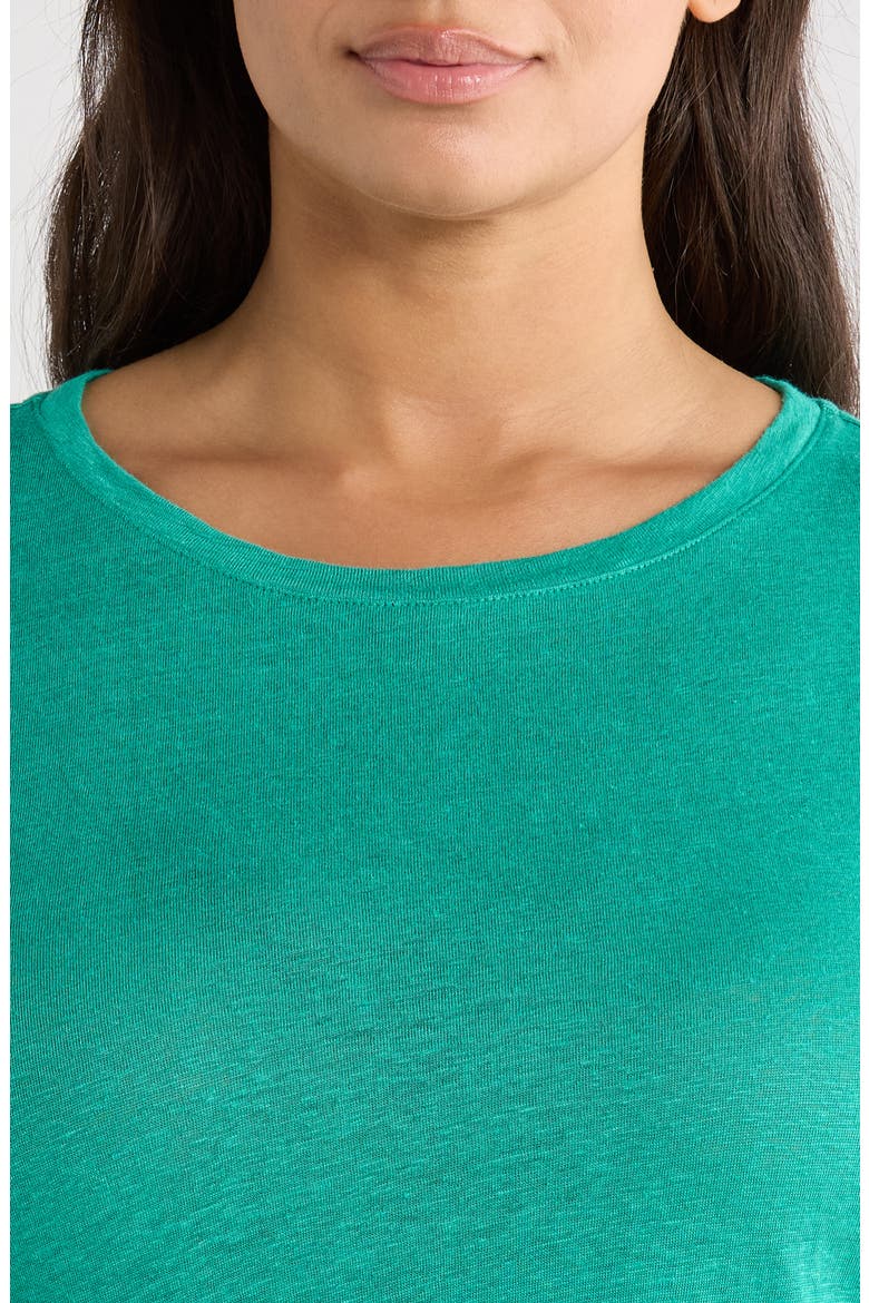 Organic Linen Crewneck T-Shirt, Alternate, color, SEA STAR