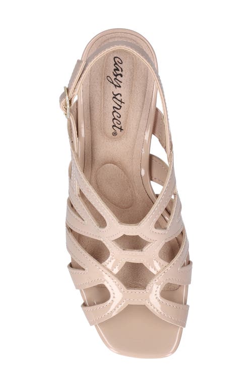 Easy Street Jetty Slingback Sandal In Nude Patent