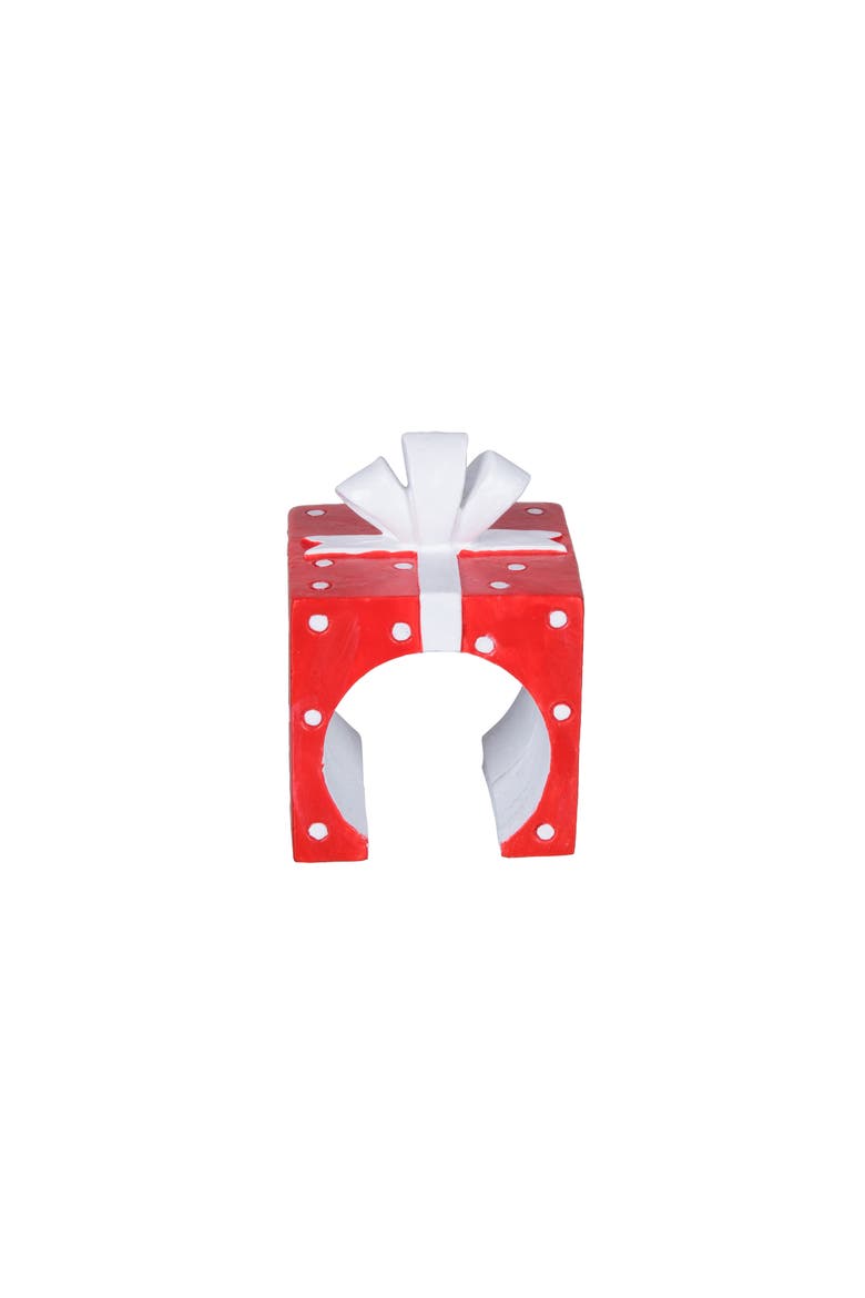 Dotted Present Napkin Rings Set of 4, Alternate, color, Red