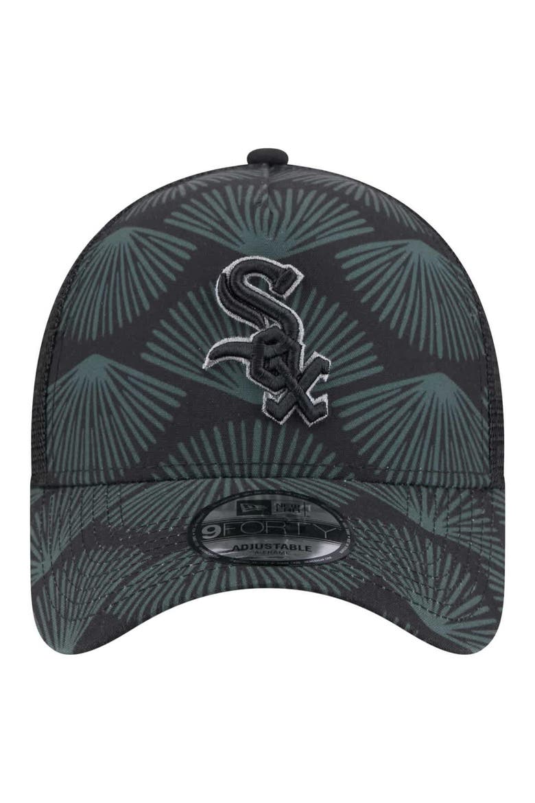 Men's New Era  Black Chicago White Sox 9FORTY A-Frame Trucker Adjustable Hat, Alternate, color, Black