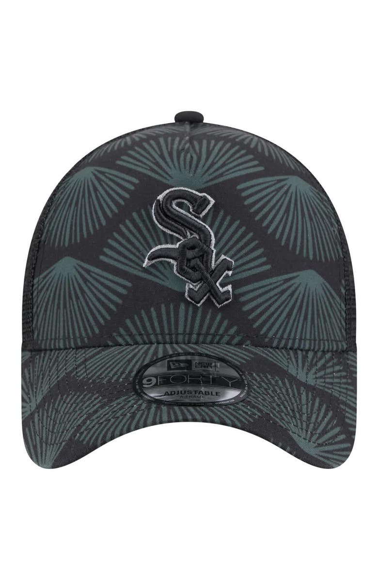 New Era Men's New Era Black Chicago White Sox 9FORTY A-Frame Trucker Adjustable Hat, Alternate, color, Black