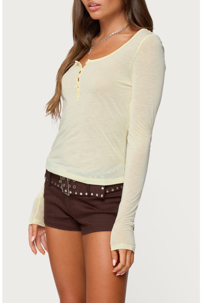 Ria Semisheer Henley, Alternate, color, YELLOW