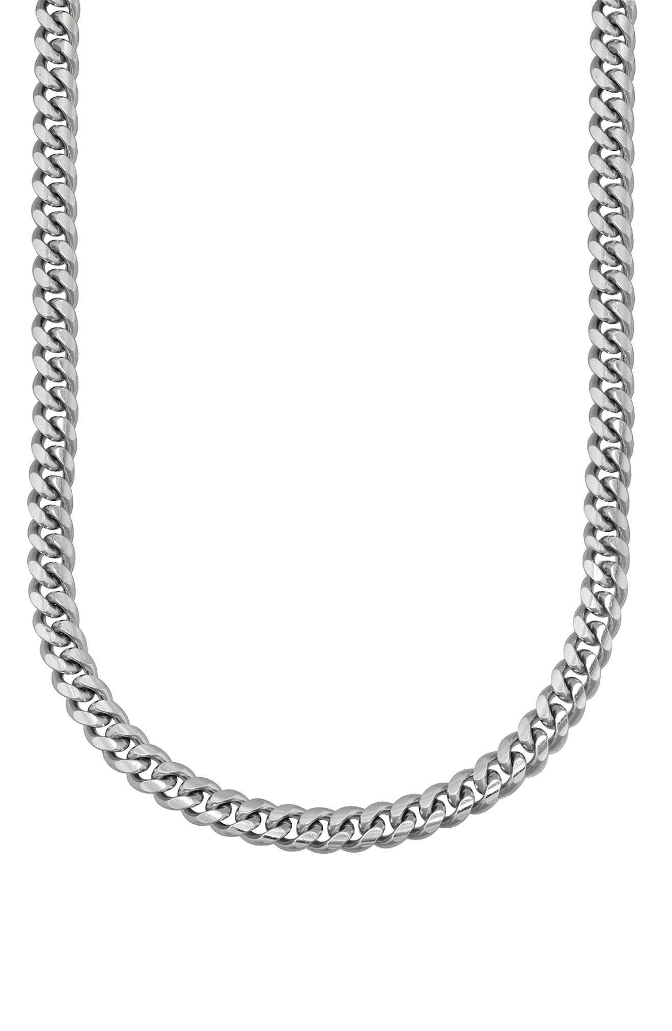 CANDELA JEWELRY Sterling Silver Cuban Chain Necklace