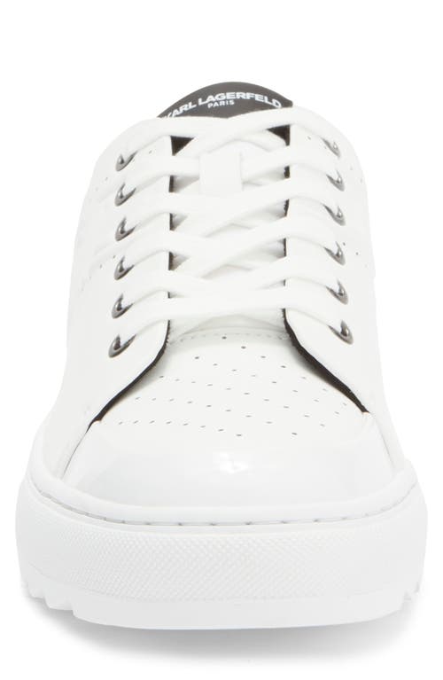 Karl Lagerfeld Debossed Logo Sneaker In White