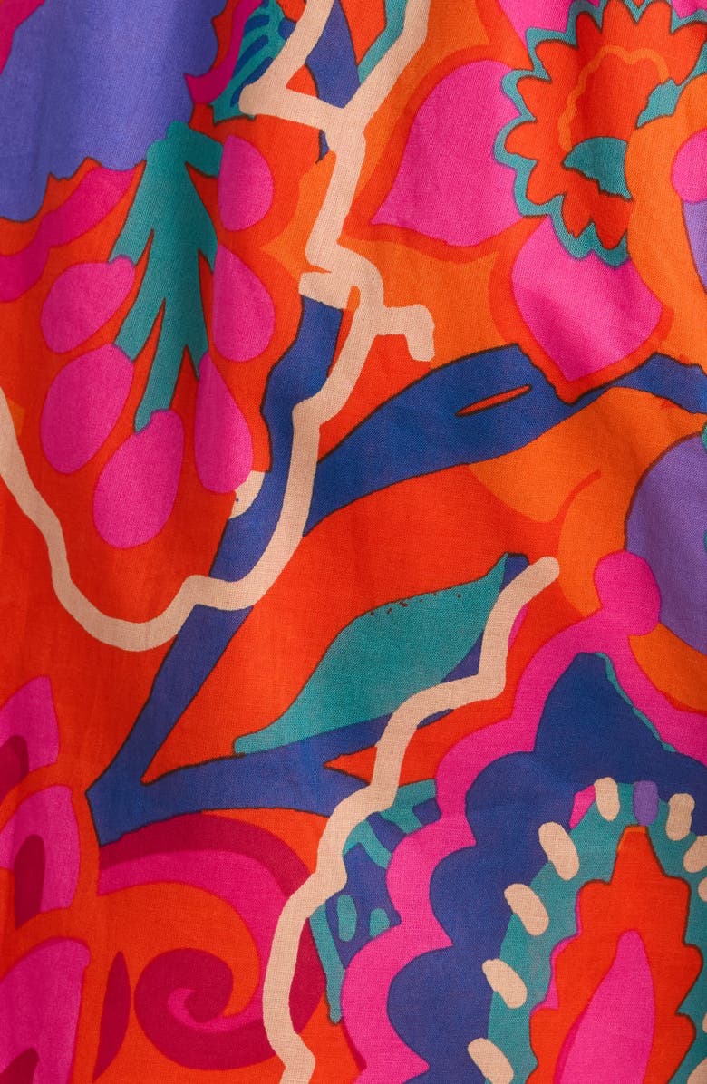 SUGARLIPS Kahlia Tropics Taliya Cotton Drawstring Shorts, Alternate, color, Red-Multi