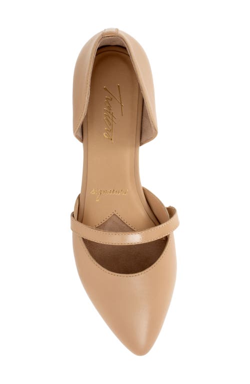 Trotters Emory D'orsay Pointed Toe Flat In Beige