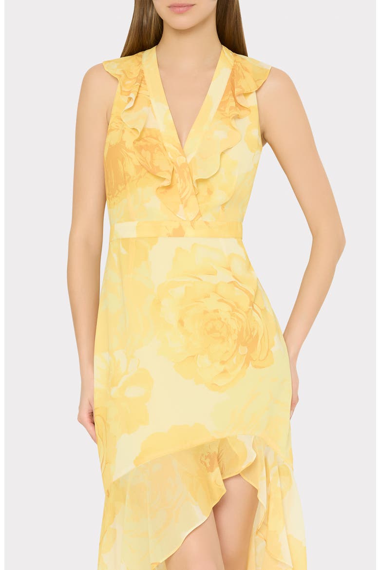 Nanci Camellia High-Low Midi Dress, Alternate, color, YELLOW MULTI