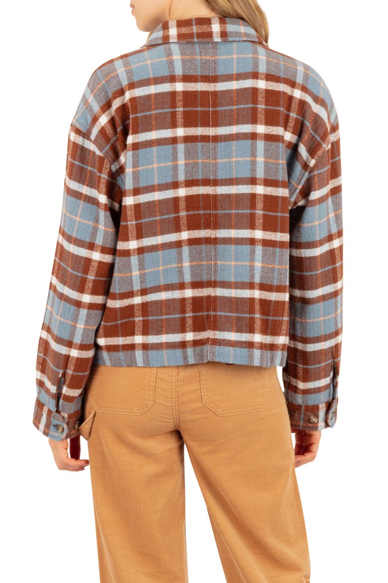 Roam Boxy Flannel Button-Up Shirt, Alternate, color, SAILING