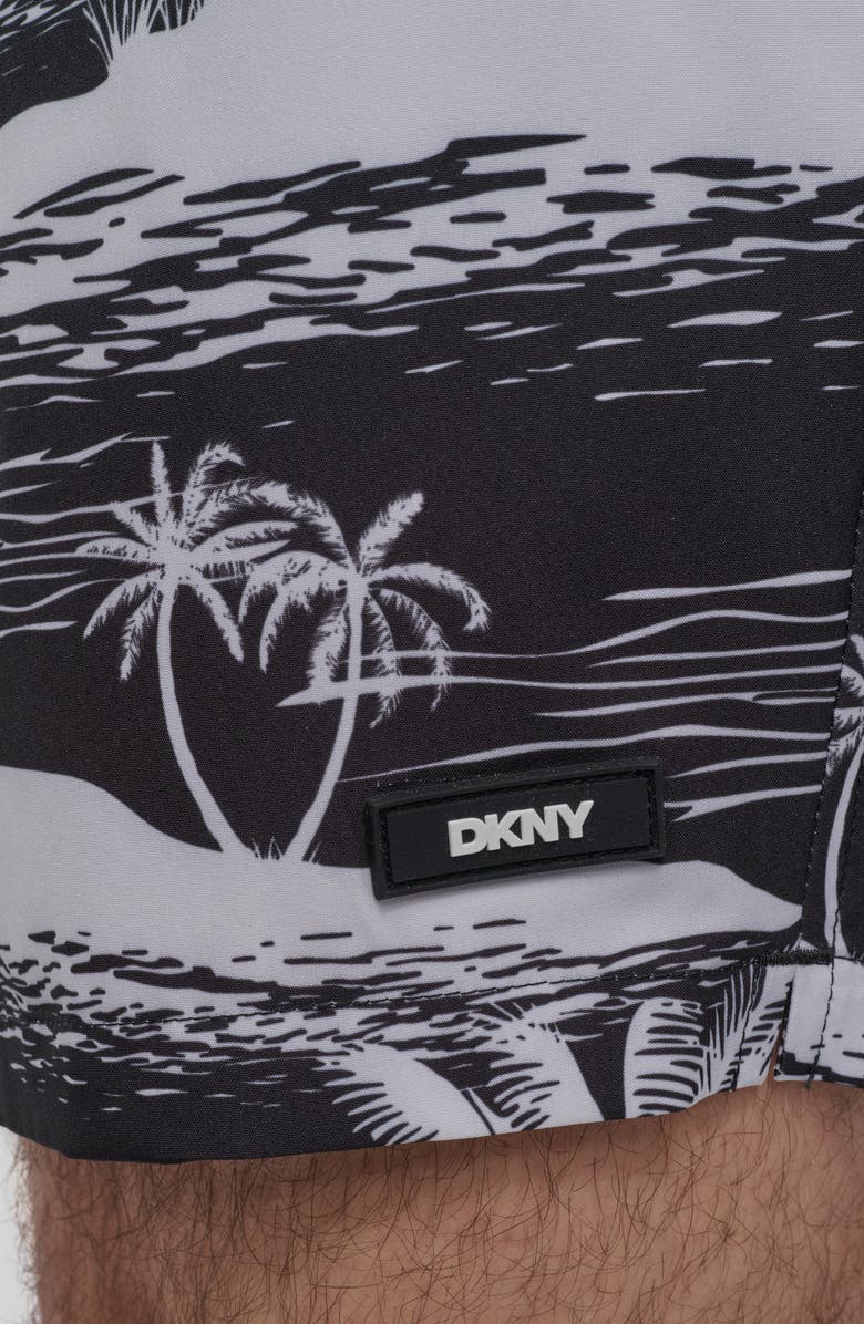 DKNY Modern Euro Swim Trunks, Alternate, color, Island