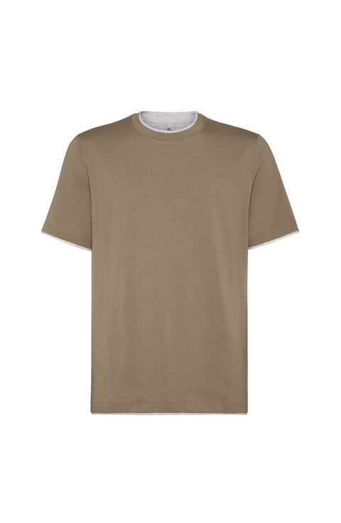 T-shirt with faux-layering