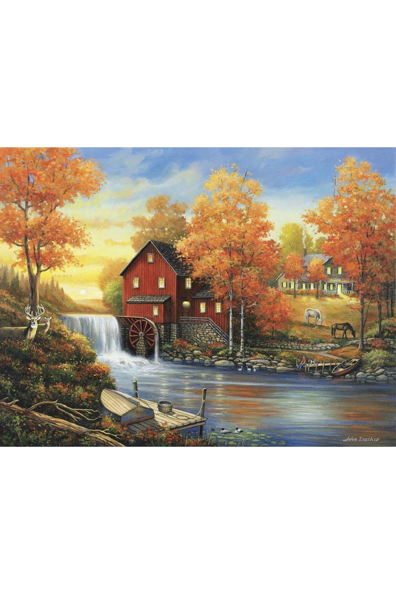 Sunset at the Old Mill 500 piece Jigsaw Puzzle for Adults, Alternate, color, Multicolor