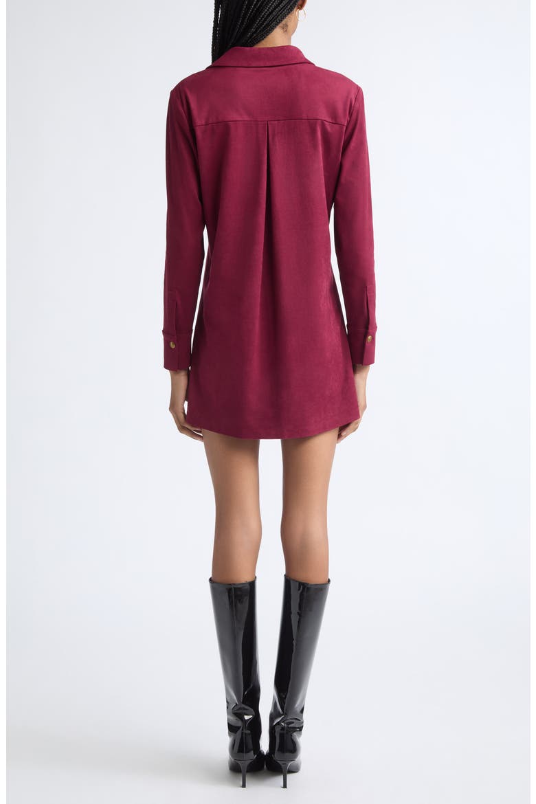 Maria Long Sleeve Shirtdress, Alternate, color, CRANBERRY