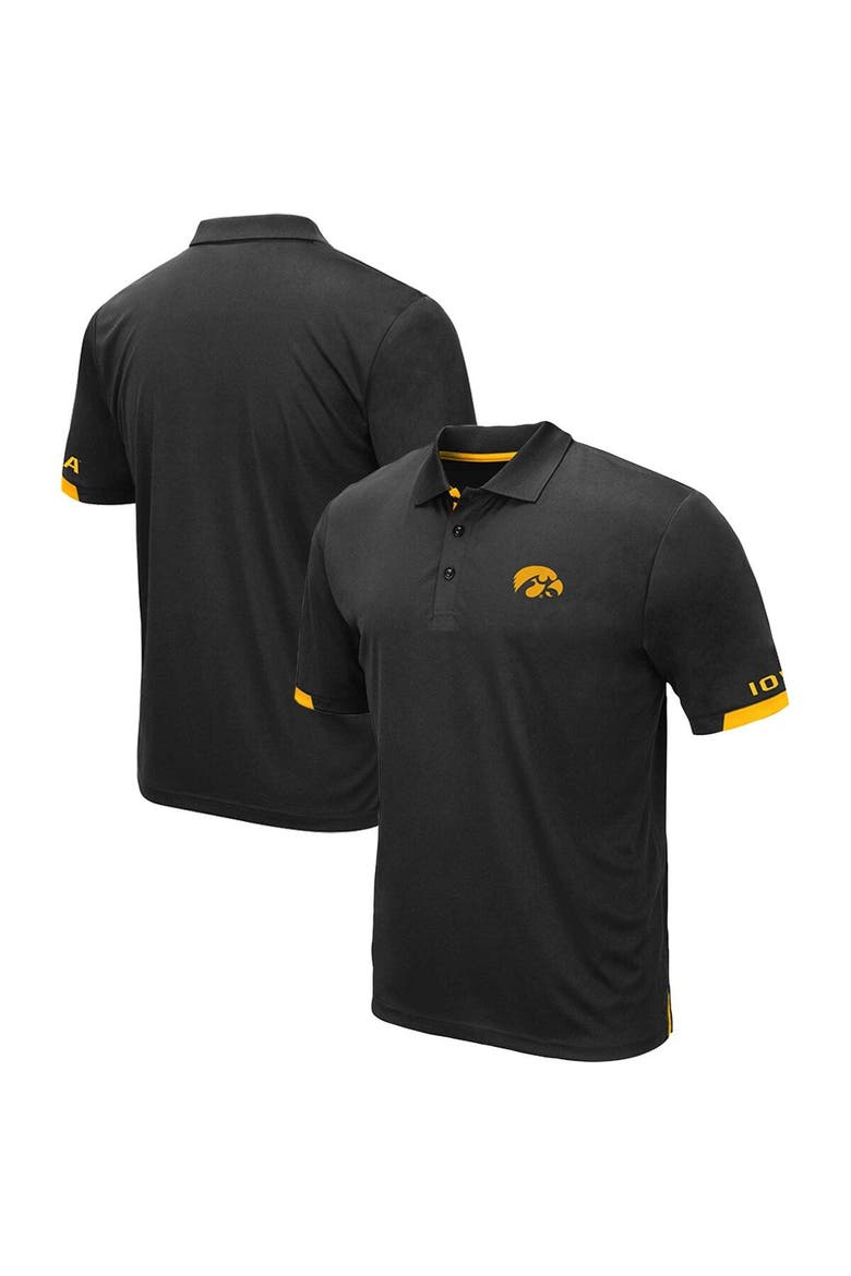Men's Colosseum Black Iowa Hawkeyes Big & Tall Santry Polo, Main, color, Black