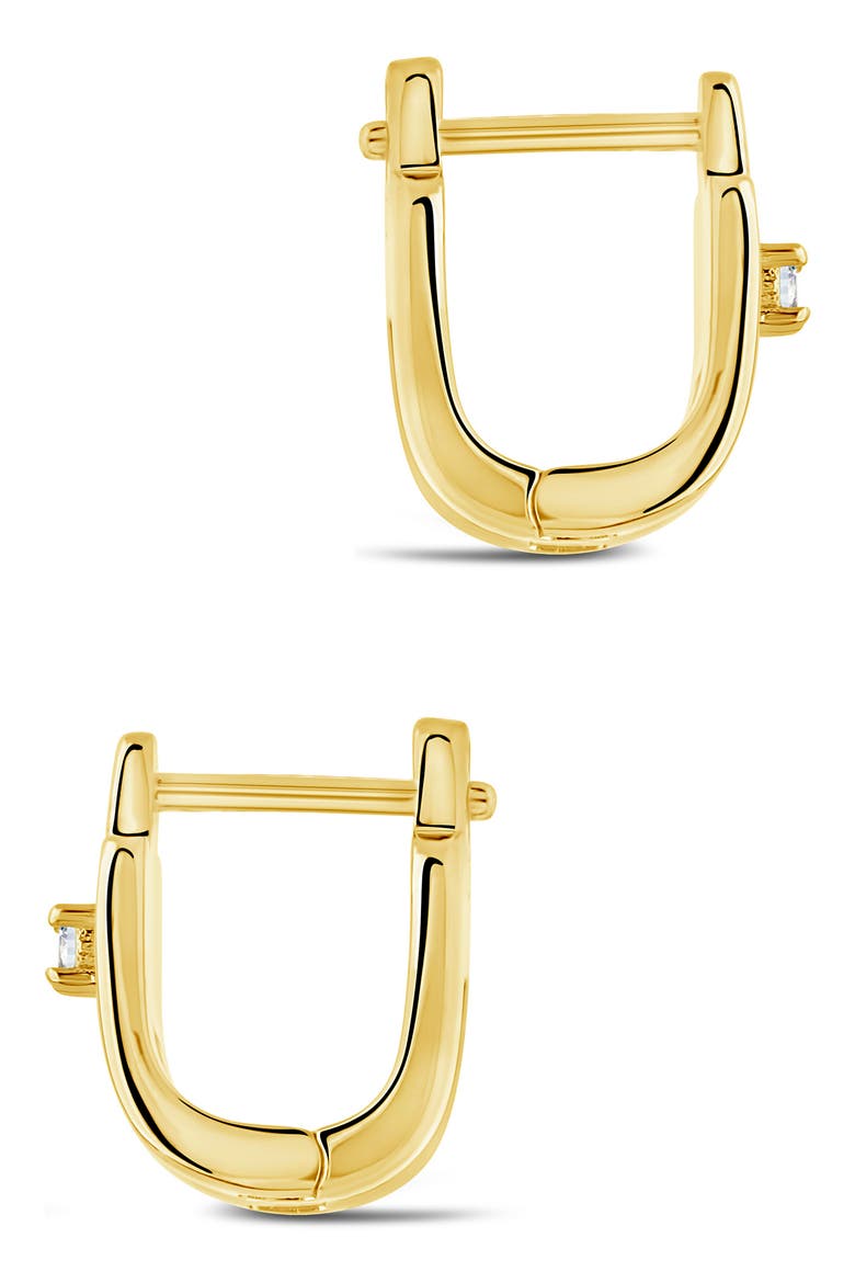 Zella CZ Huggie Hoop Earrings, Alternate, color, GOLD