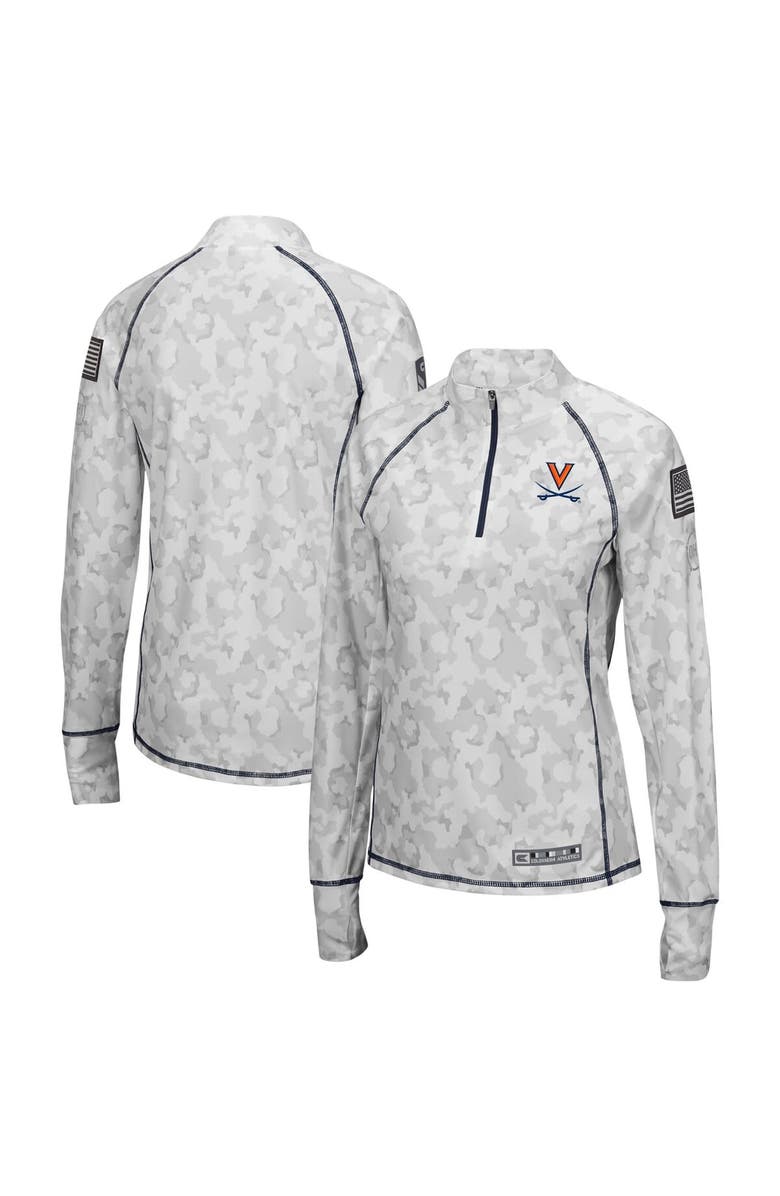 COLOSSEUM Women's Colosseum Camo Virginia Cavaliers OHT Military Appreciation Officer Arctic Lightweight Quarter-Zip Top, Alternate, color, Camo