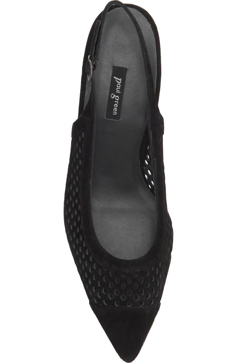 Paul Green Derby Slingback Pump, Alternate, color, Black Suede