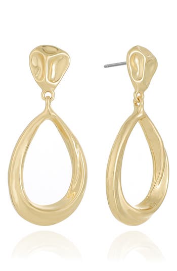 Ettika Wavy Teardrop Earrings In Gold