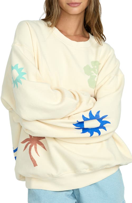 Shop Billabong Water Signs Kendal Oversize Crewneck Fleece Sweatshirt
