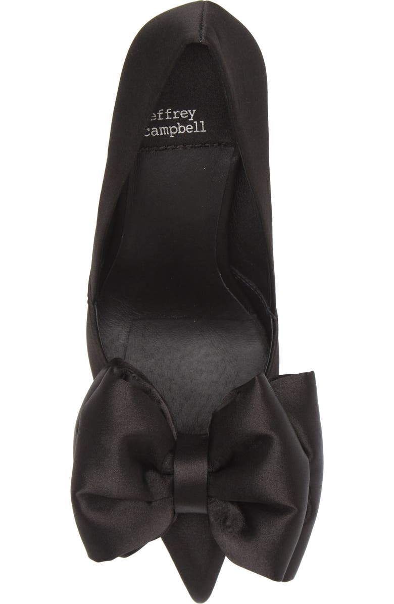 Jeffrey Campbell Convince-B Satin Bow Pointed Toe Pump, Alternate, color,