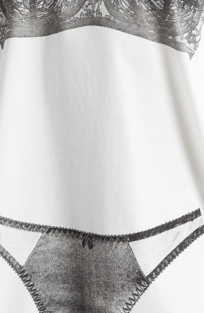 Vaquera Trompe l'Oeil Lingerie Tall Graphic T-Shirt, Alternate, color, Off White 1