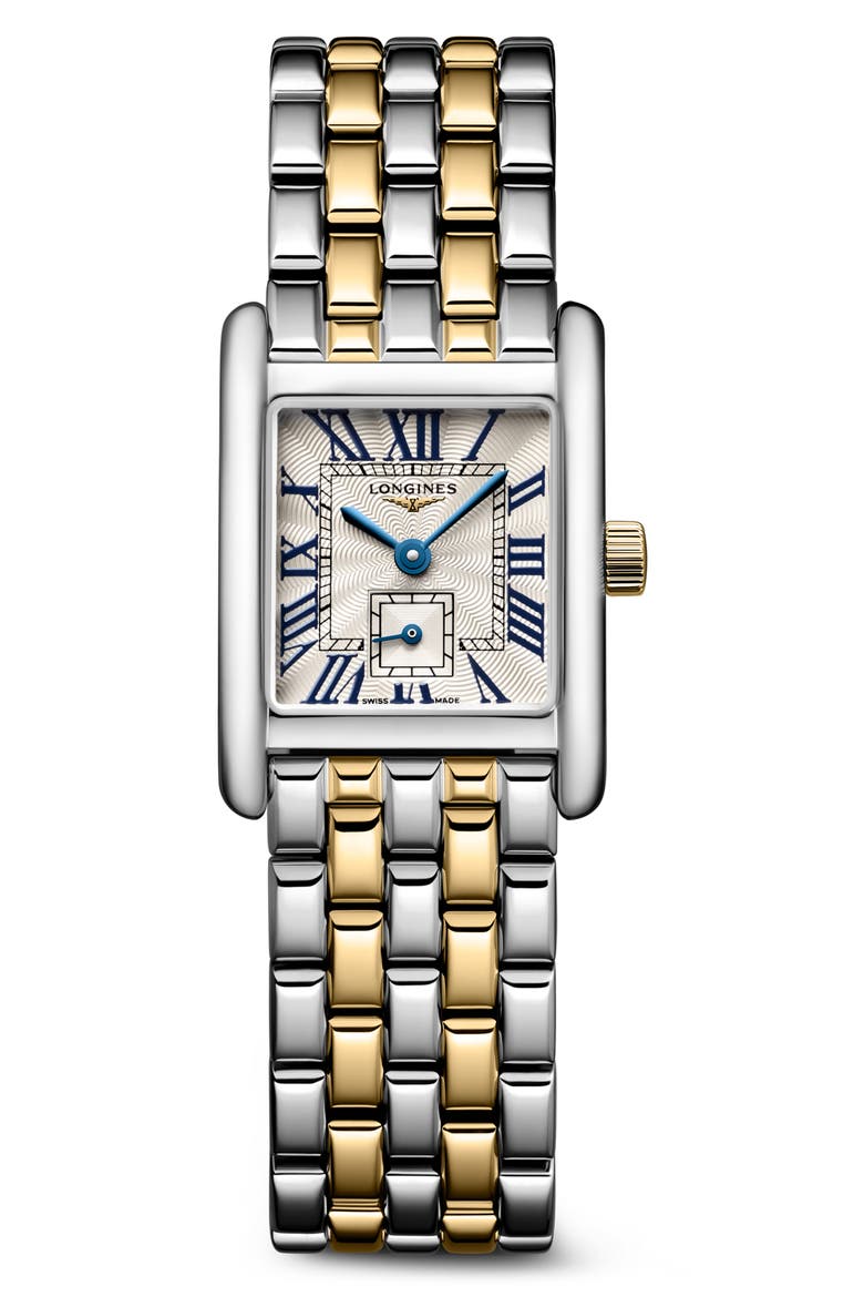 Mini DolceVita Two-Tone Bracelet Watch, 29mm x 21.5mm, Main, color, SILVER