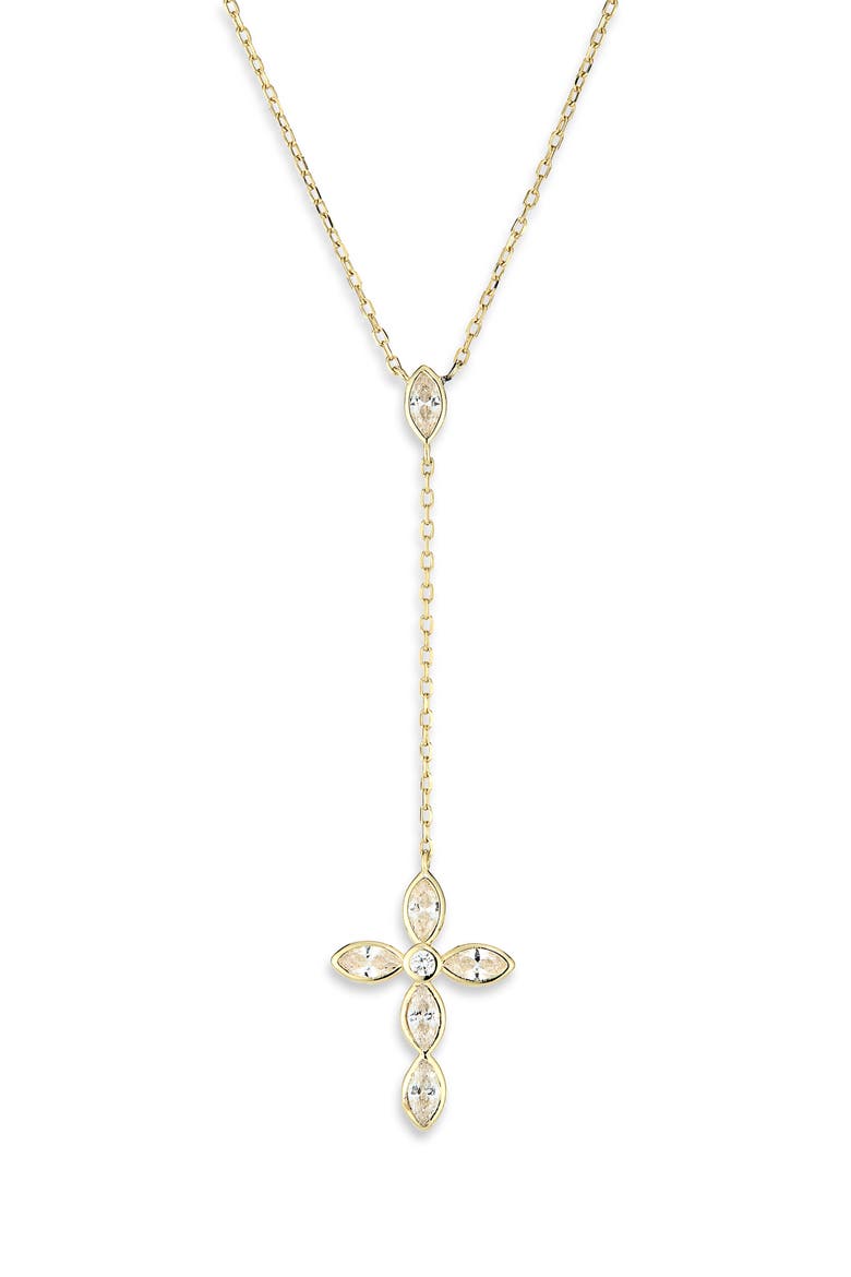 Cross Lariat Necklace, Alternate, color, GOLD