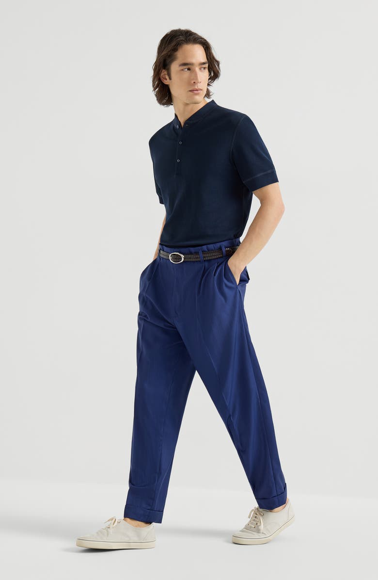 Brunello Cucinelli Double pleated trousers, Alternate, color, Royale Blue
