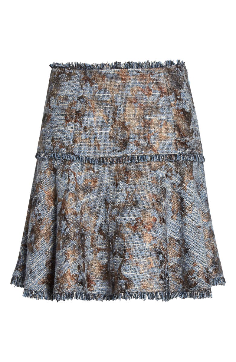 Cinq à Sept Jaxina Foil Print Tweed Miniskirt, Alternate, color, Silver Multi