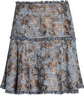 Cinq à Sept Jaxina Foil Print Tweed Miniskirt