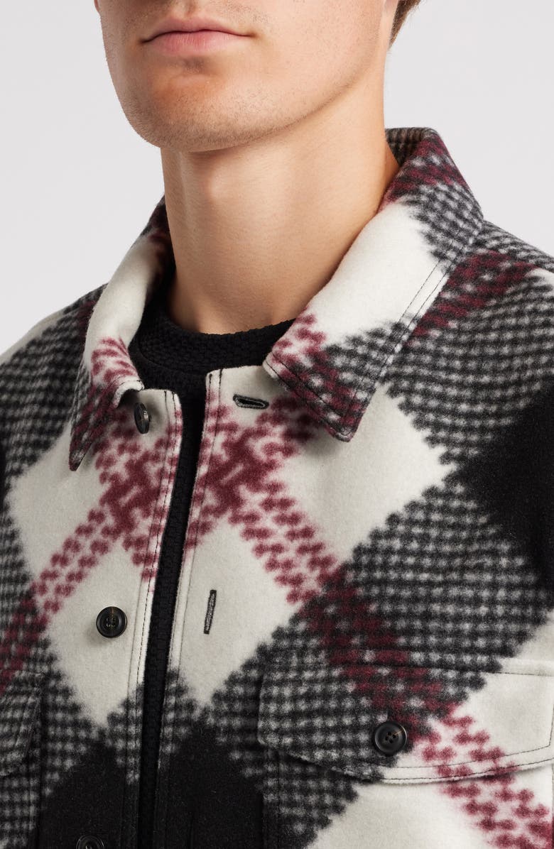 HUGO Enalu Diamond Plaid Fleece Shirt Jacket, Alternate, color, 