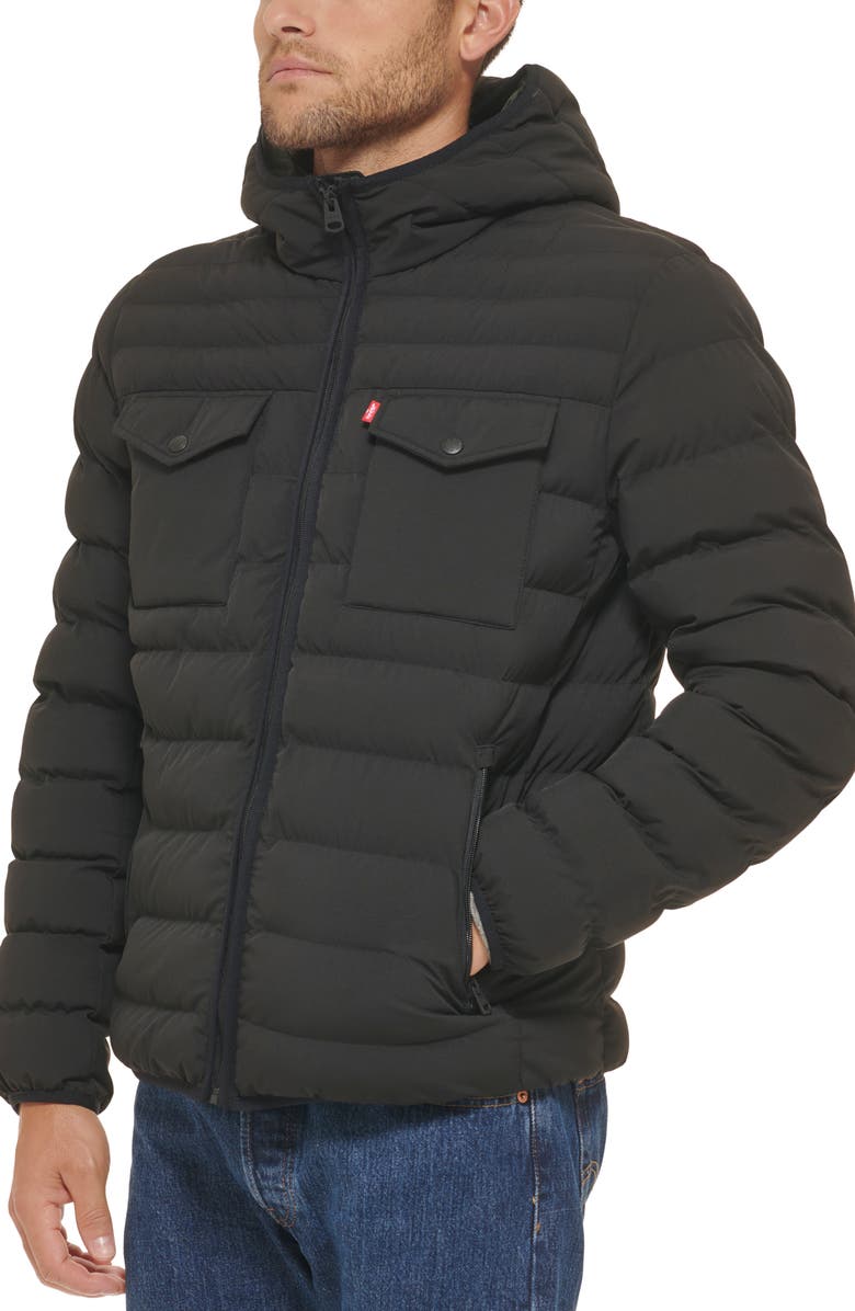 Levi's Stretch Hooded Puffer Jacket, Alternate, color, 