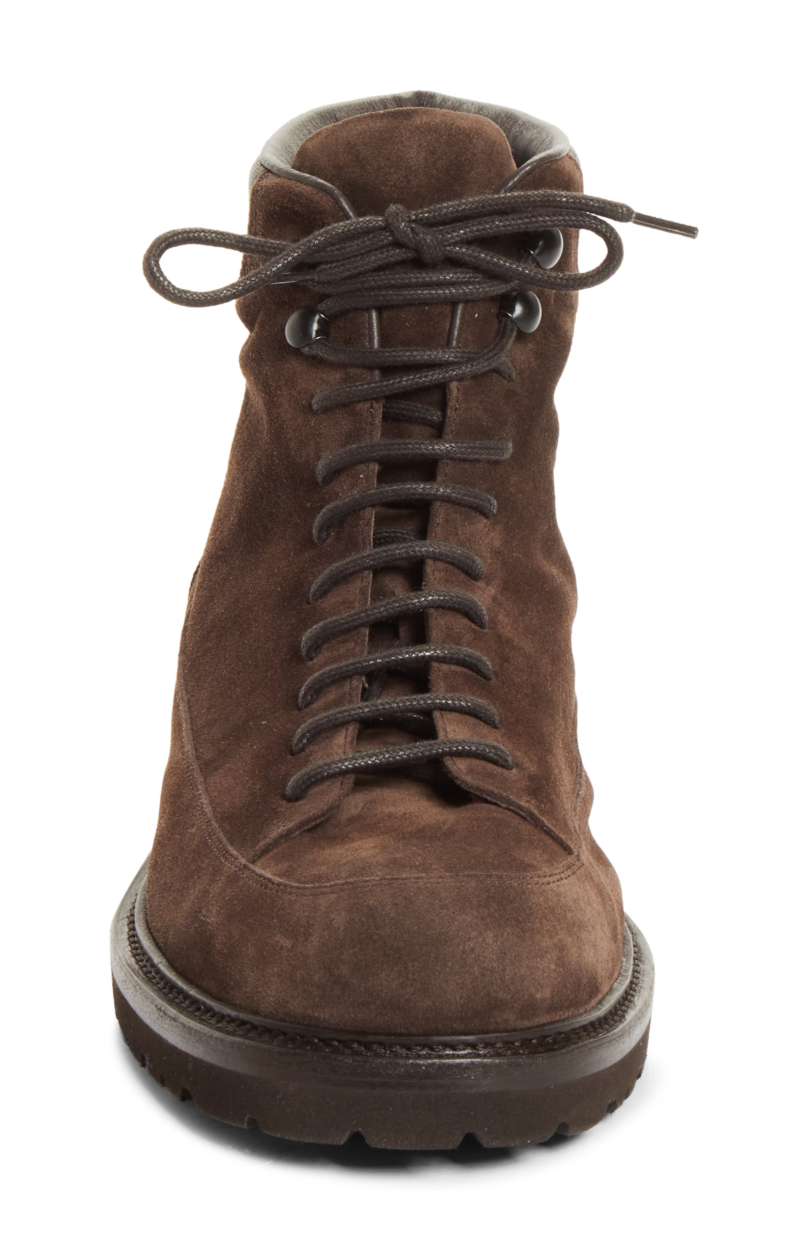 Piuma Leather Hiker Boot, Alternate, color, DARK BROWN