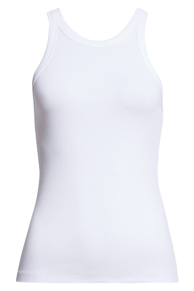 Totême Espera Rib Stretch Organic Cotton Tank, Alternate, color, WHITE