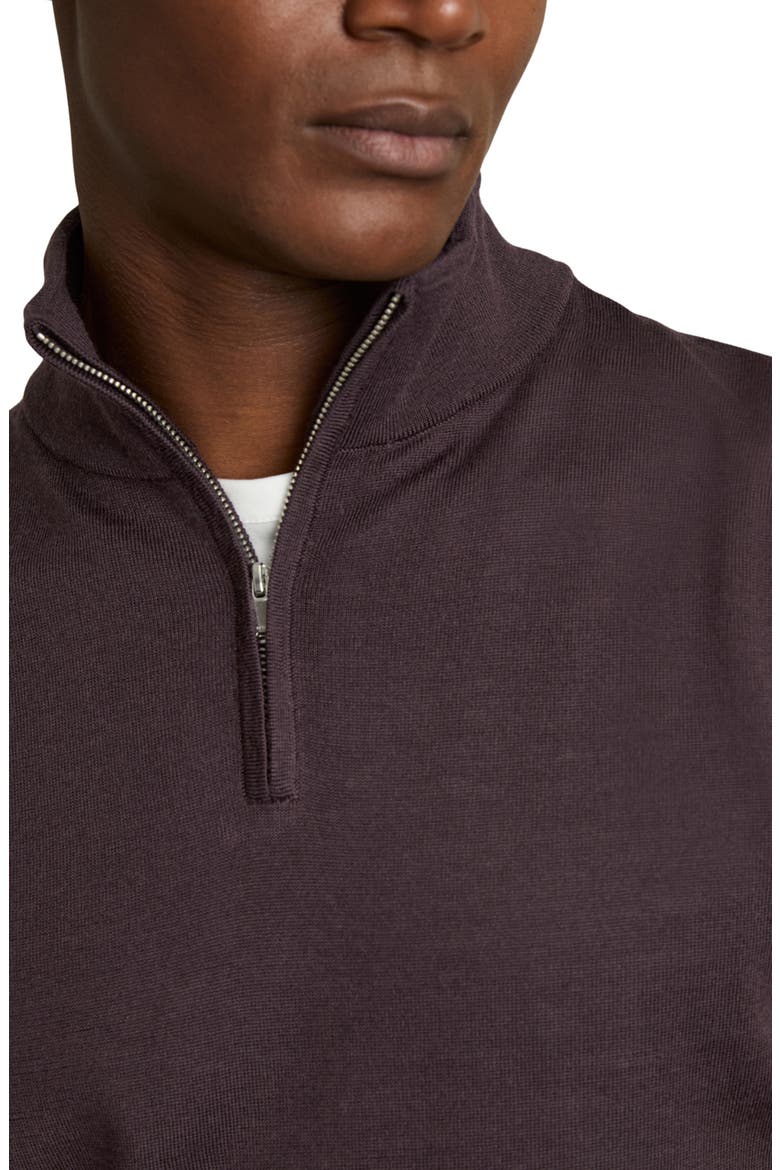 Blackhall Quarter Zip Wool Sweater, Alternate, color, DARK BORDEAUX