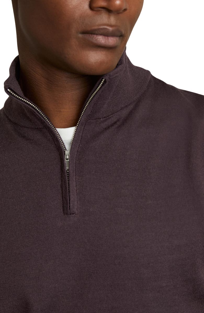 Reiss Blackhall Wool Quarter Zip Pullover, Alternate, color, Dark Bordeaux