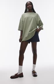 Topshop Oversize Cotton Drop Shoulder T-Shirt