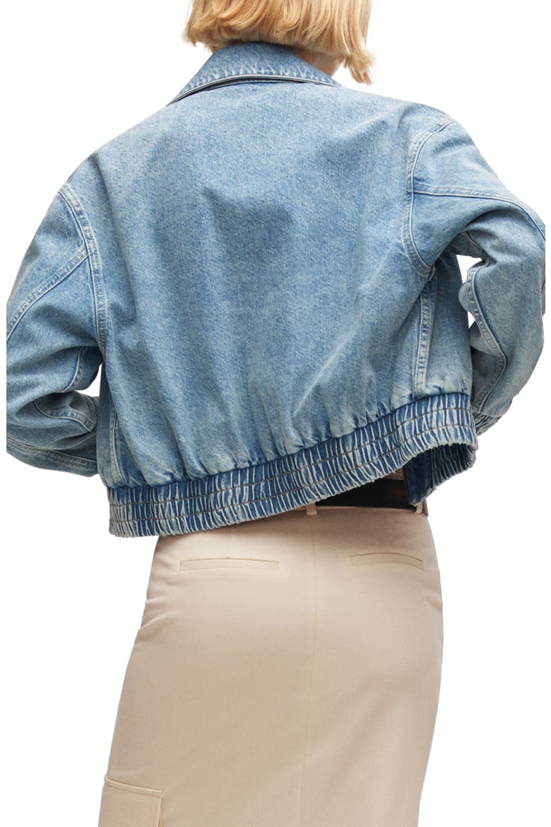 Crop Denim Bomber Jacket, Alternate, color, MEDIUM VINTAGE BLUE