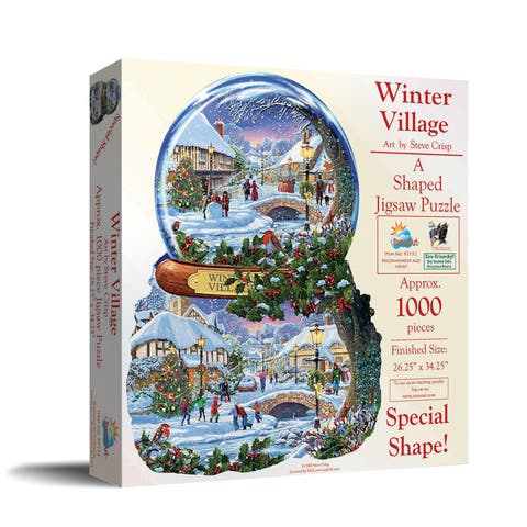 Winter Village 1000 piece Jigsaw Puzzle for Adults Special Shape