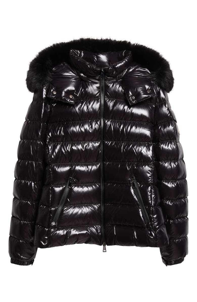 Moncler Badyf Down Jacket with Removable Hood & Removable Faux Fur Trim, Alternate, color, Black