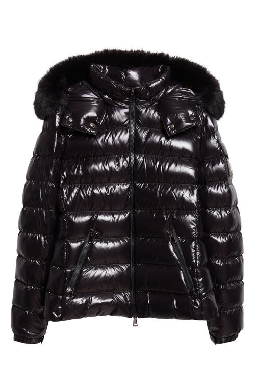 Moncler Badyf Down Jacket With Removable Hood & Removable Faux Fur Trim In Black