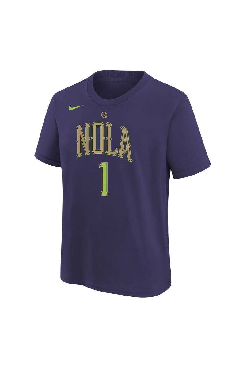 Nike Youth Nike Zion Williamson Purple New Orleans Pelicans 2024/25 City Edition Name & Number T-Shirt, Alternate, color,
