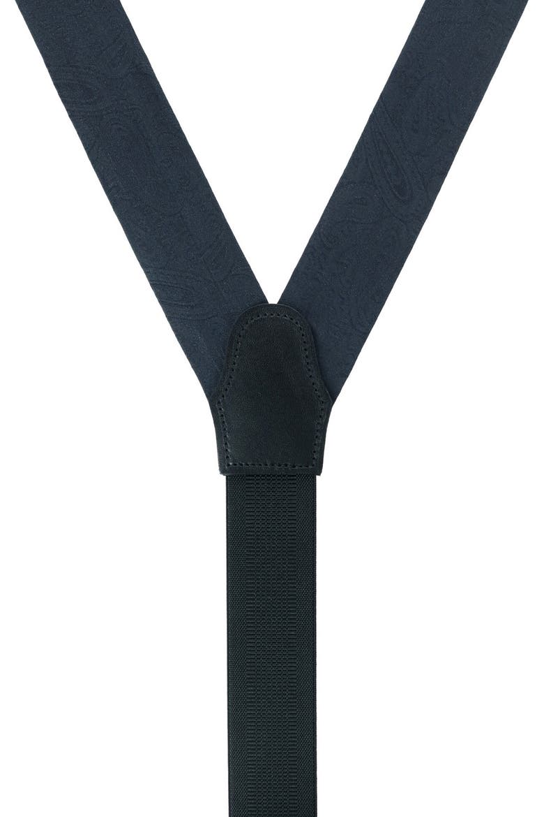 Banbury Paisley Silk Suspenders, Alternate, color, BLACK