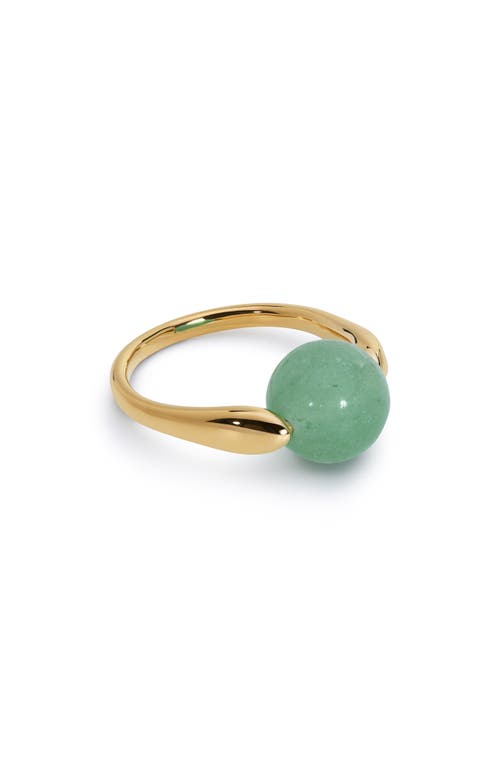 Monica Vinader X Kate Young Round Stone Ring In Gold
