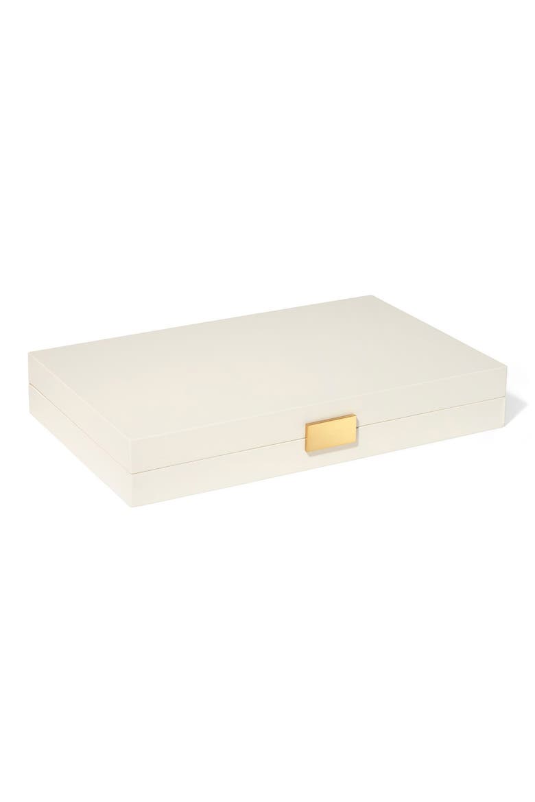 Lacquer Raffia Backgammon, Alternate, color, CREAM