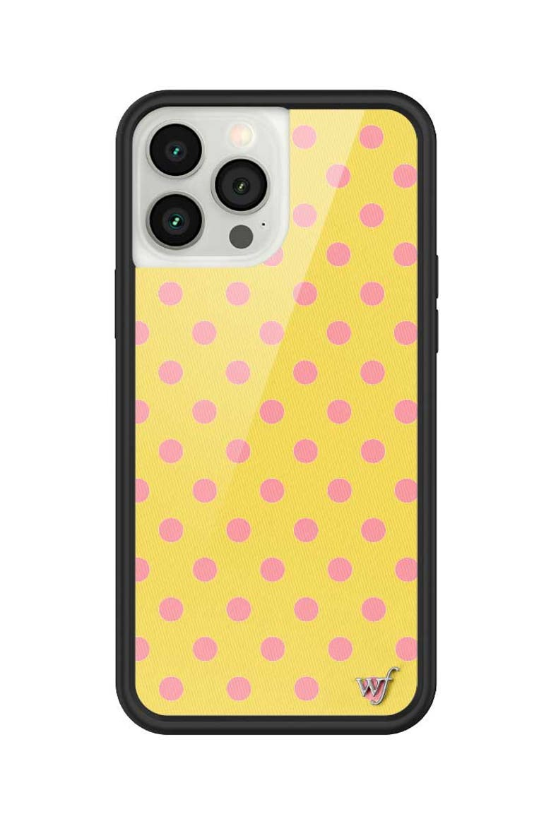 Polka Dot | Yellow and Pink iPhone Case, Alternate, color, Yellow